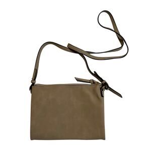 Old Navy Faux Suede Small Cross Body Purse Minimalist Neutral Casual Lightweight